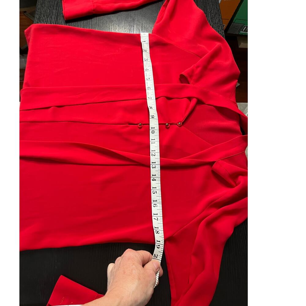 Zara Vibrant Red Bow Neck Blouse - Picture 6 of 7